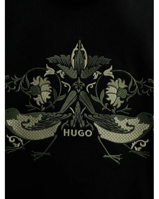 Boss Black Bird-Embroidery Hoodie for men