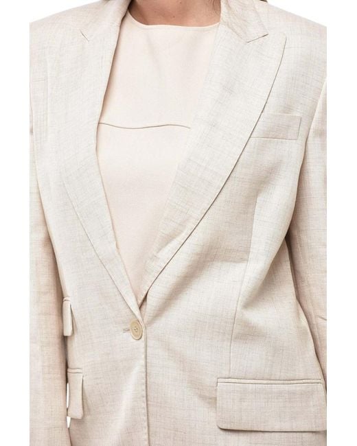 Stella McCartney Natural Solid Peaked Lapel Blazer