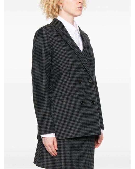 A.P.C. Black Double-Breasted Anthracite Wool Blazer