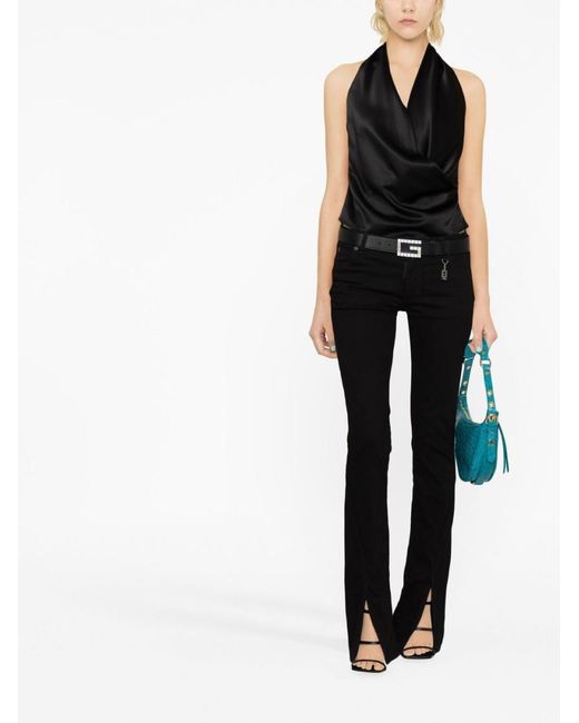 DSquared² Black Split-Cuff Flared Jeans