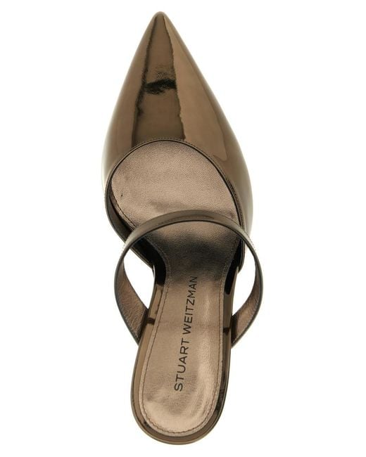 Stuart Weitzman Brown Leather Mules