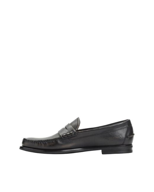 Prada Black Solid Formal Loafers for men