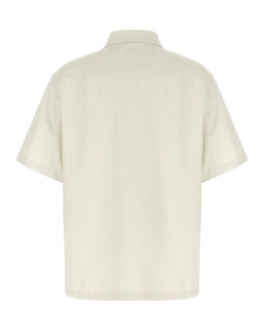 Givenchy White Logo Embroidery Shirt for men
