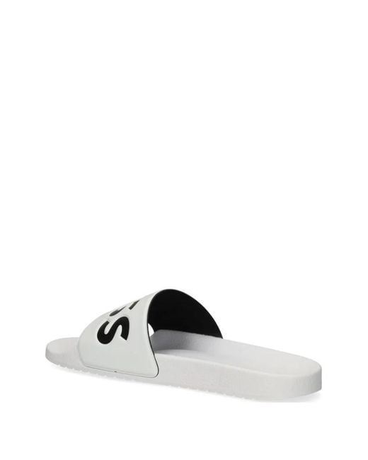 Boss White Logo Slides for men