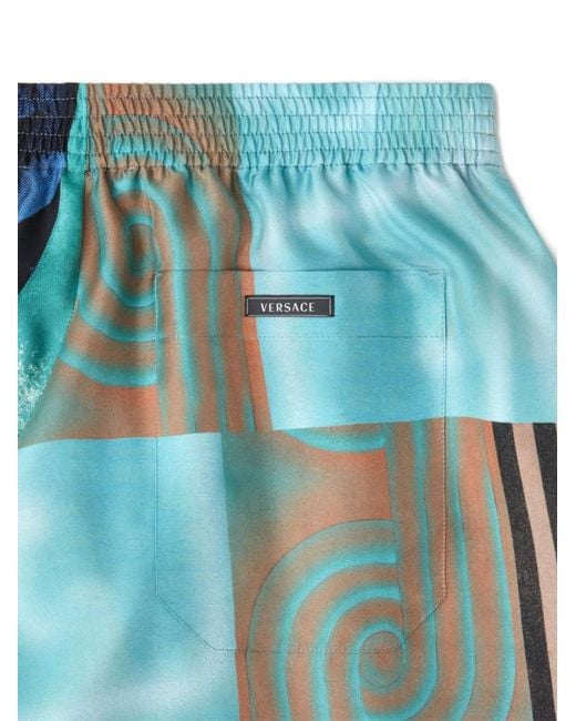 Versace Blue Regular Logo Shorts for men