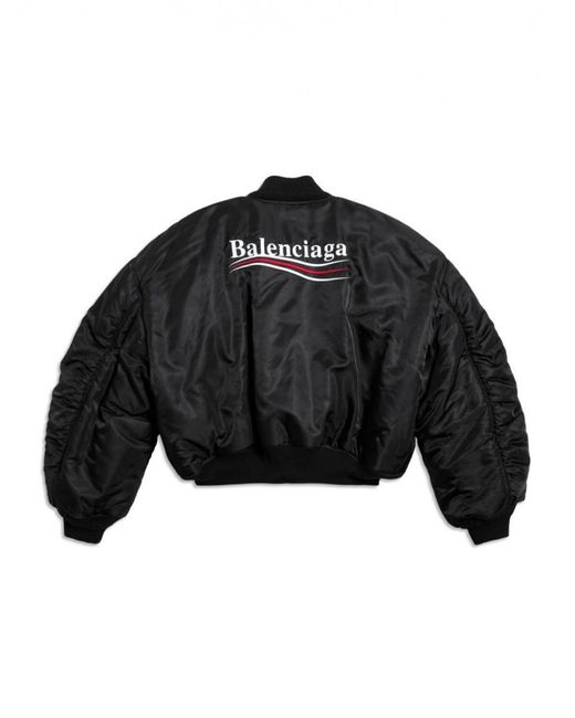 Balenciaga Political Campaign Nylon Bomber Jacket in Black for Men Lyst