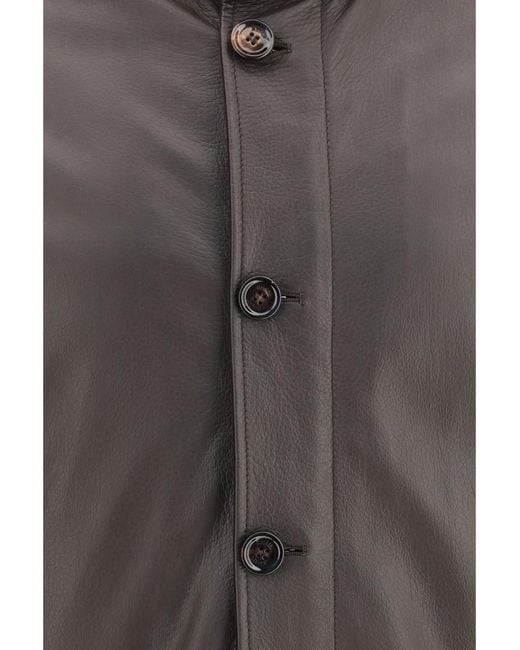 Moorer Gray Mock Collar Jacket for men