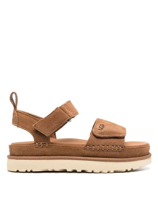 Ugg Brown Logo Open Toe Sandals
