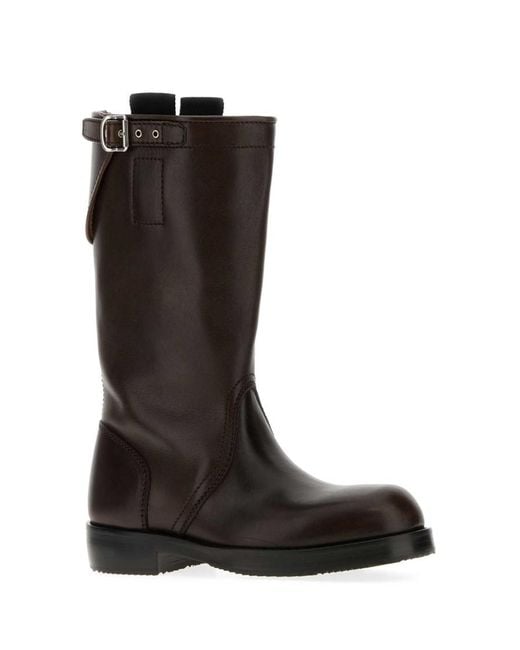 Dries Van Noten Black Leather Boots for men