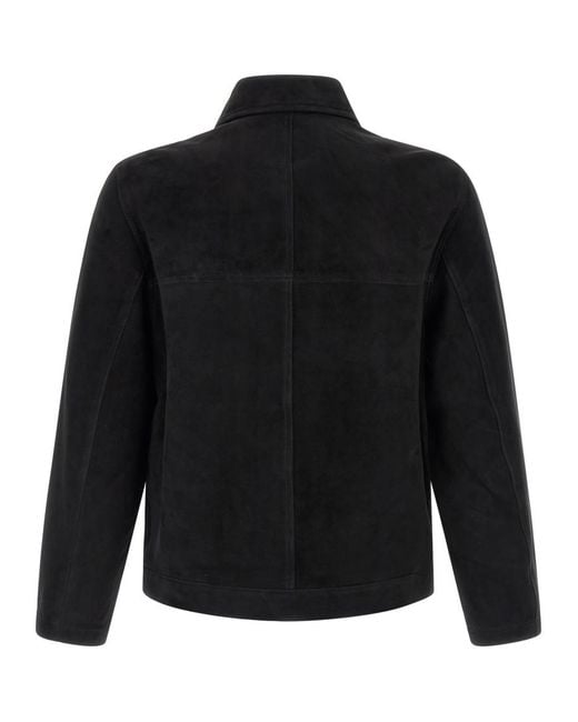 Giorgio Brato Black Solid Shirt Collar Jacket for men