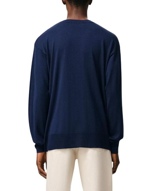 AMI Blue Solid Sweater for men