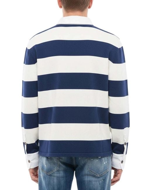 DSquared² Blue Stripes Logo Polo for men