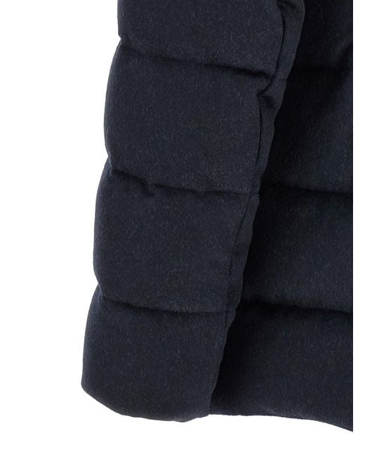 Moorer Blue Quilted Mandarin Collar Jacket for men