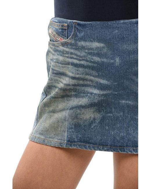 DIESEL Blue Solid Mini Skirt