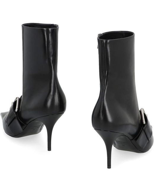 Balenciaga Black Solid Pointed Toe Boots