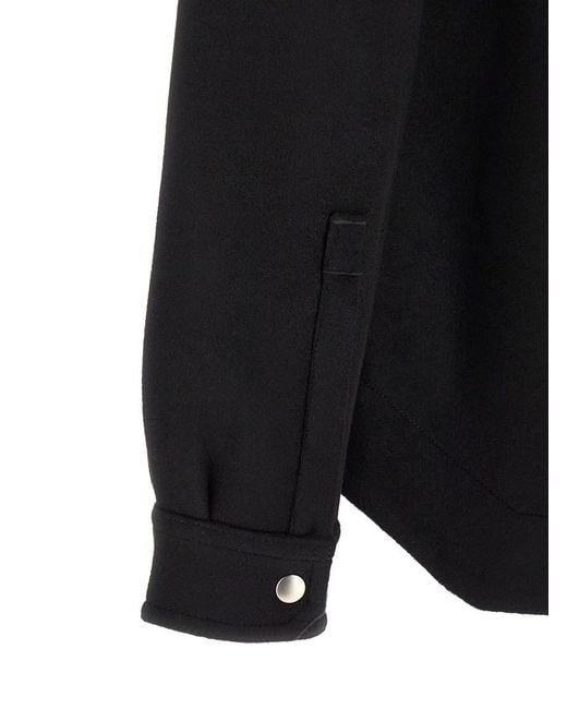 Rick Owens Black Solid Overshirt Jacket for men