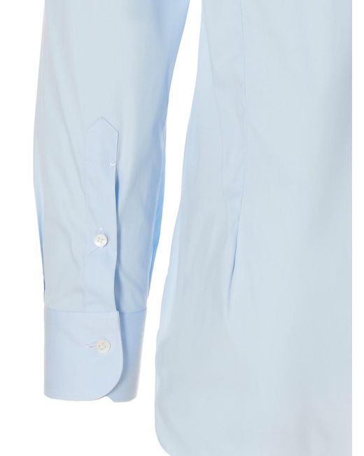 Barba Napoli Blue Regular Solid Shirt for men