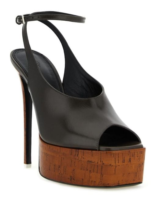 The Attico Black Square Toe Heels
