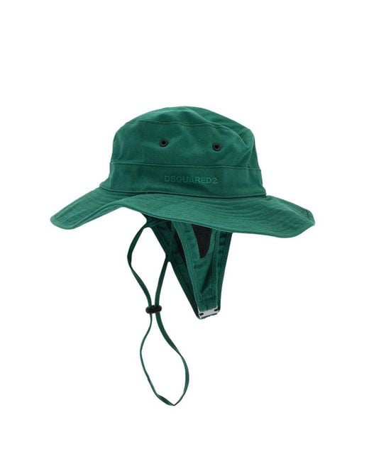 DSquared² Green Logo Bucket Hat for men