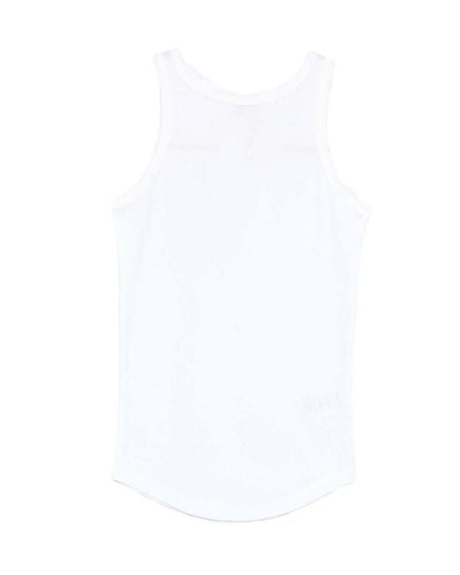 Herskind White Solid Round Neck Top