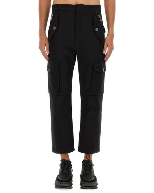 Balmain Black Regular Cargo Pants for men