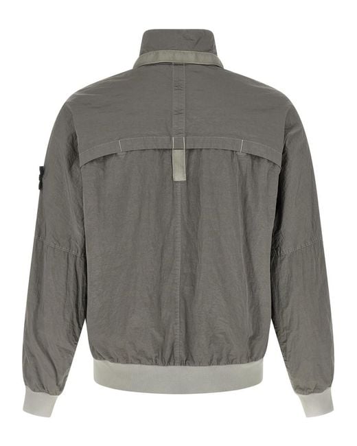 Stone Island Gray Solid Logo Jacket for men