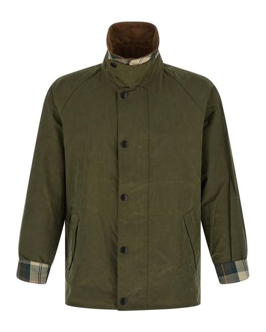 Barbour Green Solid Shirt Collar Jacket for men