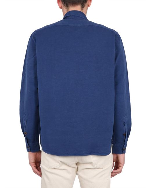 Fay Blue Regular Logo Shirt for men