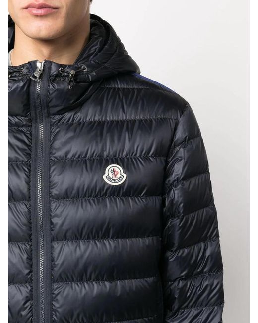 Moncler Blue Agout Logo-patch Puffer Jacket for men