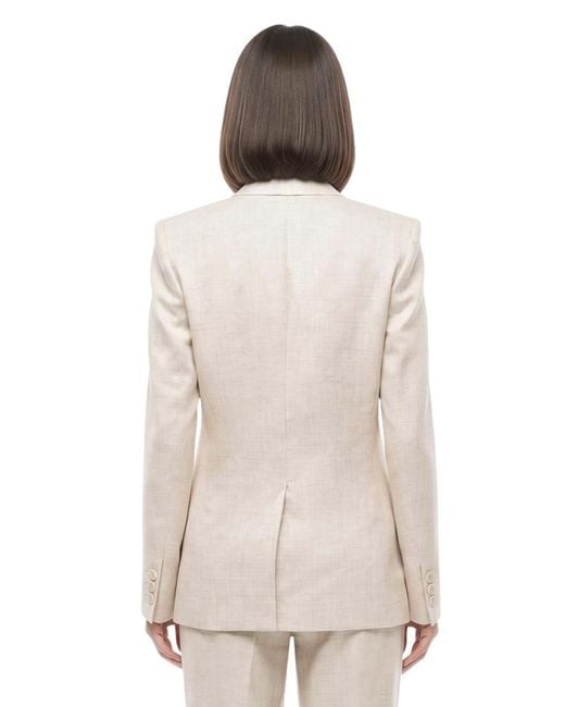 Stella McCartney Natural Solid Peaked Lapel Blazer