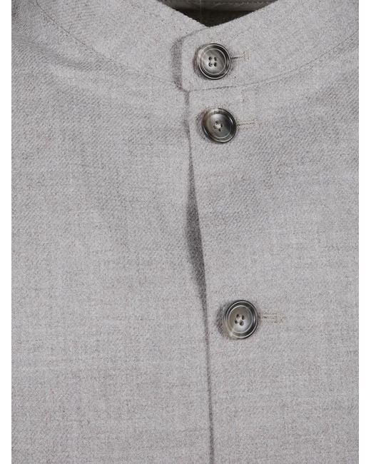 Tagliatore Gray Tempesta Jacket With Mandarin Collar for men