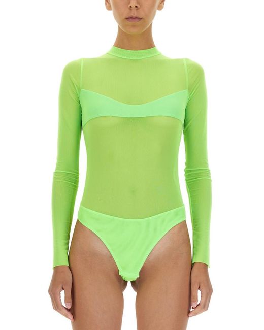 NOT AFTER TEN Green Solid Mock Collar Top