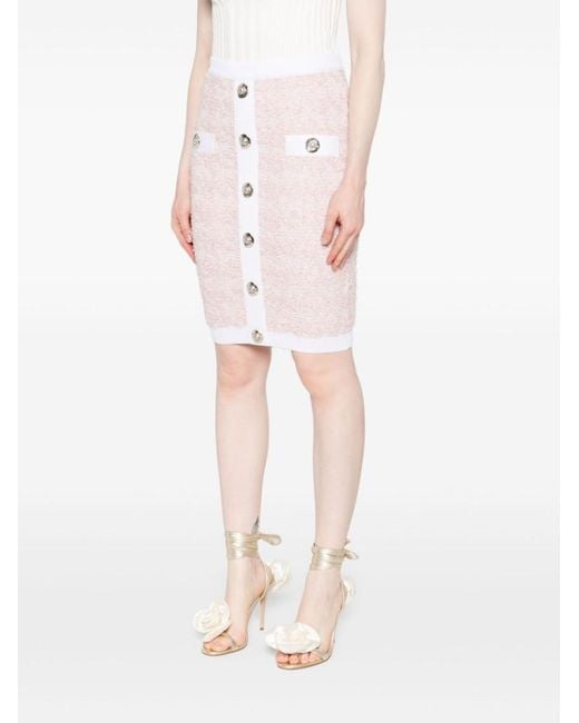 Balmain Pink Tweed Skirt