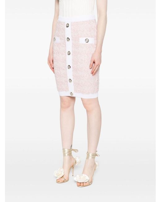 Balmain Pink Tweed Skirt