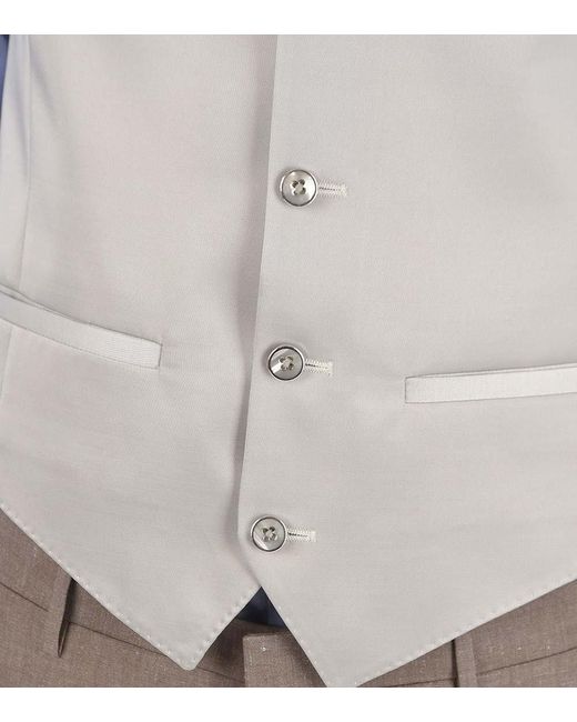 Corneliani Blue Solid V Neck Blazer