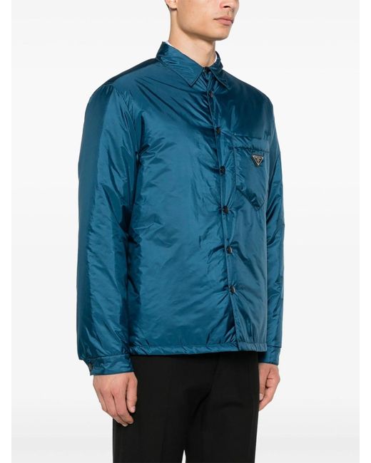 Prada Blue Re-Nylon Shirt for men