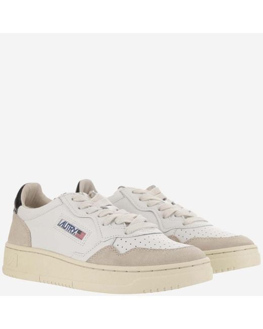 Autry White Low Top Sneakers Medalist Leather