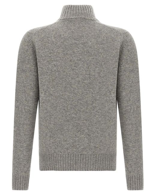 ZANONE／CHIOTO【46】 Zanone Men's Gray Chioto Cardigan Sweater