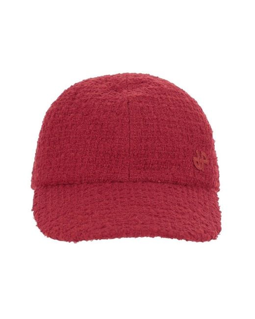 Patou Red Baseball Cap Tweed Wool