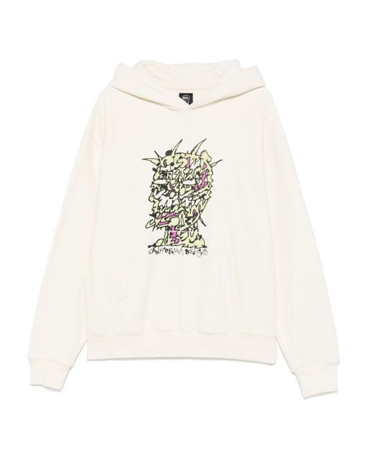 Brain Dead White Scrambled Head Hoodie for men