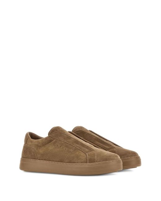 Hogan Brown Suede Logo Sneakers for men