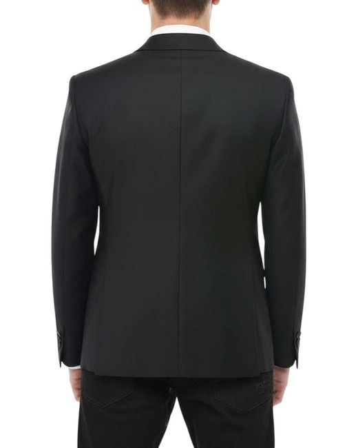 DSquared² Black Solid Peaked Lapel Blazer for men