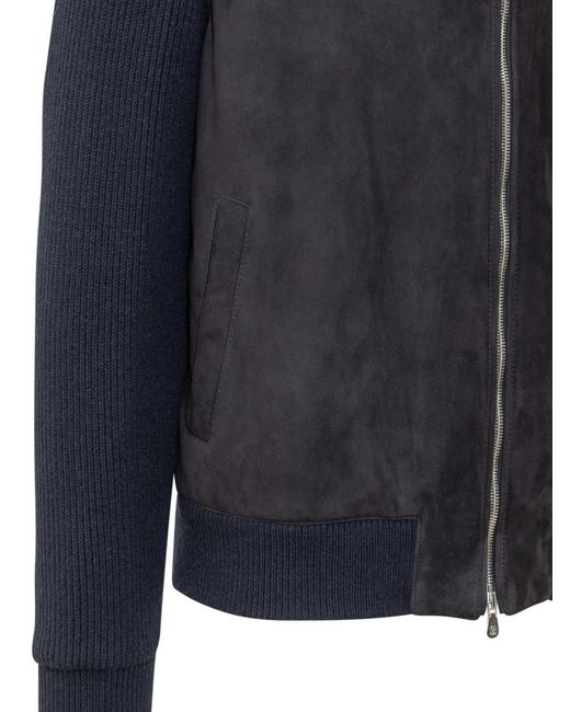 Brunello Cucinelli Blue Hood Jacket for men