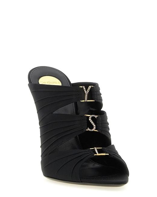 Saint Laurent Black Solid Heels