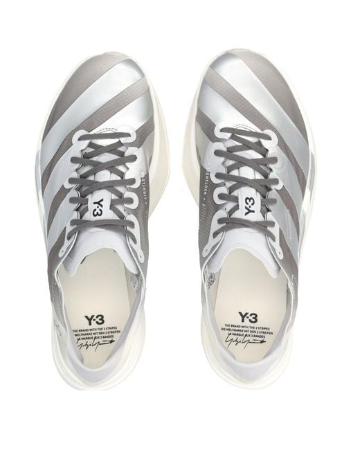 Y-3 White Graphic Runner Sneakers for men