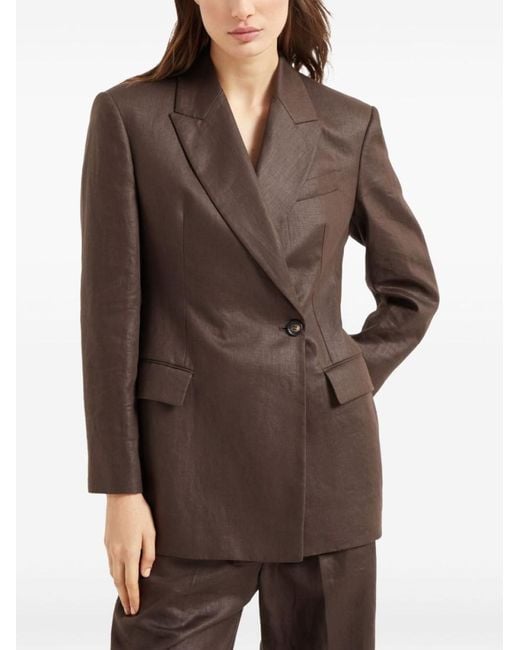 ジャケット BRUNELLO CUCINELLI SHINY LINEN JACKET WITH SHINY DETAILS Brunello Cucinelli Shiny Linen Jacket With Shiny Details in