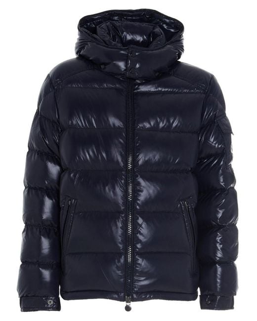 Moncler Blue Mock Collar Jacket for men