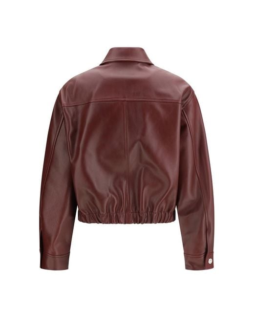 Versace Red Solid Shirt Collar Jacket