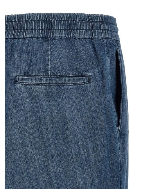 Brunello Cucinelli Blue Relaxed Drawstring Pants for men