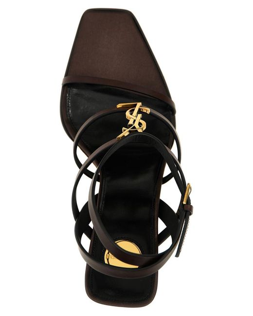 Saint Laurent 'Cassandre' Wedges in Black | Lyst
